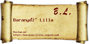 Baranyó Lilla névjegykártya